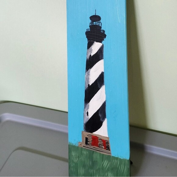 Hand Crafted Cape Hatteras Lighthouse Painting Art Picture Ocean Landscape - Picture 5 of 14